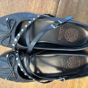 Vince Camuto Black Studded Ballet Flats
